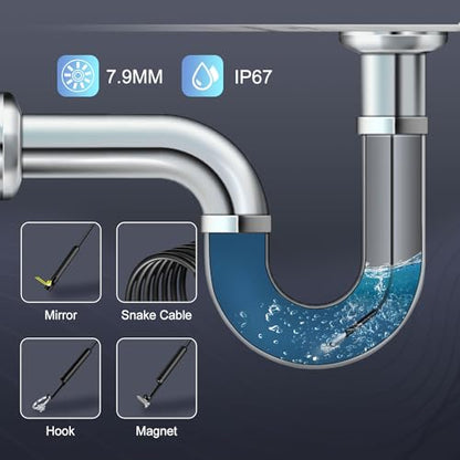1920P Single Lens Waterproof Endoscope Camera with Light for iOS Android - color: Single-Lens-Black