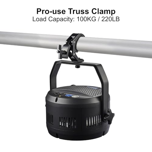 Truss Clamp Stage Light Clamp, 4PCS GZhuoNan Professional 38-60 mm Aluminium Black Light Clamps with TUV Certified, Heavy Duty 220LB Lighting Clamps, Fit for 1.5-2.4 Inch OD Tube/Pipe