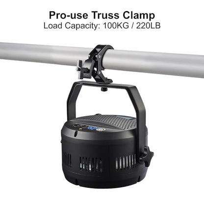 Truss Clamp Stage Light Clamp, 4PCS GZhuoNan Professional 38-60 mm Aluminium Black Light Clamps with TUV Certified, Heavy Duty 220LB Lighting Clamps, Fit for 1.5-2.4 Inch OD Tube/Pipe