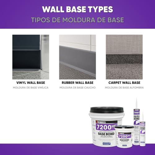 Roberts High-Performance Base Bond Wall Base Adhesive - 30 Oz. (887 mL) - size: 30 Fl Oz