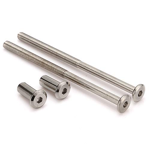 10pcs M6 Furniture Joint Connector Bolt & Cap Nut Kit 90MM - size: 90mm (10pcs)