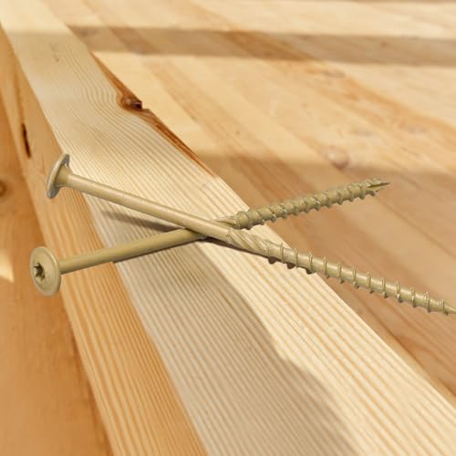 Threlaco 200 Pcs #14 x 6 Inch Wood Screws Structural Lag Screws, Yellow - color: Yellow, size: #14 x 6 inch