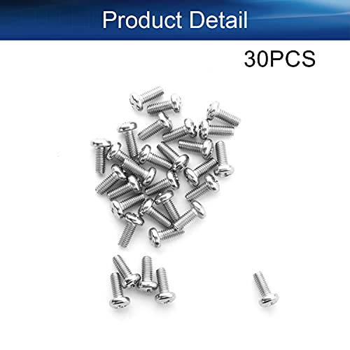 30Pcs M4-0.7 x 10mm Pan Head Phillips Machine Screws - size: M4 x 10mm