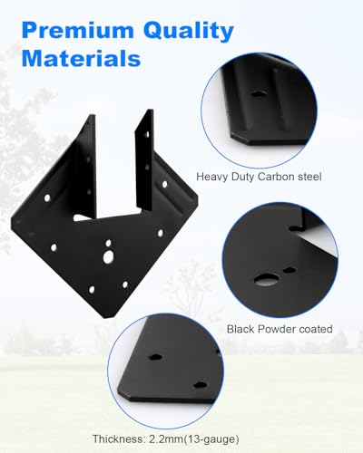 24 Pcs Heavy Duty Black Hurricane Ties for Rafter, Thick 2.2mm