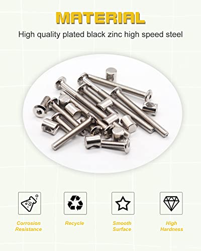 Crib Screws Bolts Hardware Replacement Kit, 28 Set M6x20/40/60/80mm Hex Bolts & M6x12mm Barrel Nuts with Wrench - Verify Size Compatibility Before Purchase - size: Silver-28 Set