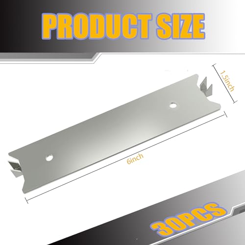 Nail Plates for Wood Studs, 1.5 x 6 Inch Sharp Pointed Prongs, Cable Wire Protector Plate, Anti-Nail Protection Plate Shield, Protecting Plumbing and Wiring, Iron Galvanized (6in-30pcs) - color: 6in-30pcs