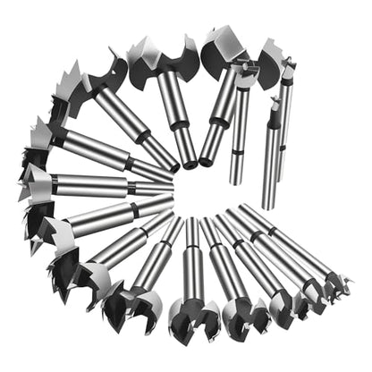 GMTOOLS Forstner Bit Set, 16PCS Forstner Drill Bits for Wood, Carbide Forstner Bit for Woodworking, Auger Opener Round Shank Drilling Cutting Tool for Hardwood, Softwood, Plastic, Plywood - style: 16PCS Forstner Drill Bits