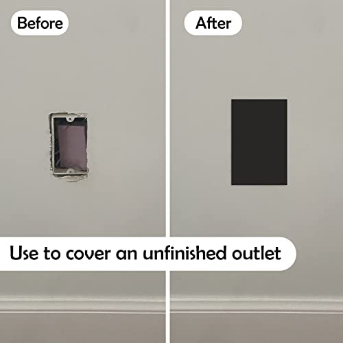 Rubber Bond Self-Adhesive Rubber Wall Outlet Cover Plate 5 Pack - Easy to Apply Peel & Stick Drywall Hole Patch - 5x3 Inch Screwless Blank Wall Plate Cover - Premium Rubber Wall Hole Cover (Black) - color: Black, size: 5x3 Inch Rectangular