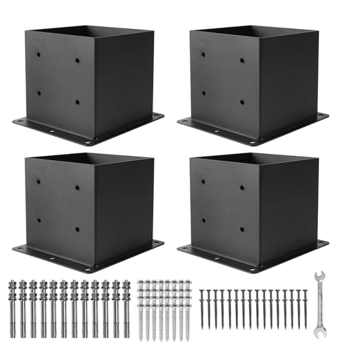 4 Pcs 6"× 6" Post Base|Inner Size (Fit 5.6" x5.6“Post| - size: 6"x6", style: 4 Set