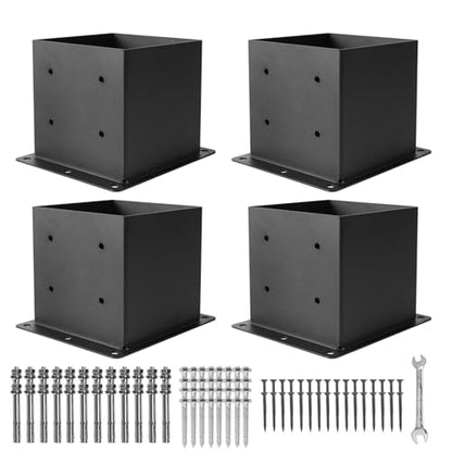 4 Pcs 6"× 6" Post Base|Inner Size (Fit 5.6" x5.6“Post| - size: 6"x6", style: 4 Set