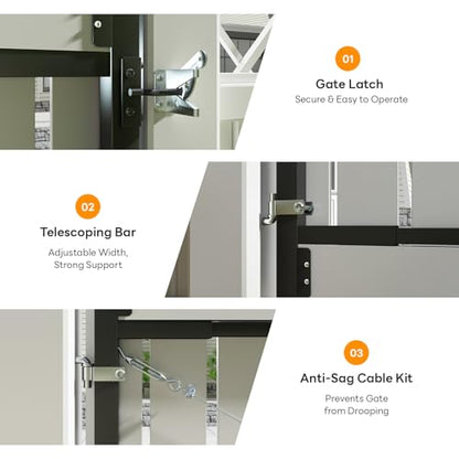 DIYHD Adjustable Anti-Sag Gate Frame Kit for 2x4 Lumber, 2 Pack - color: 2 pack, size: 60"~96" Wide, 4'~5' High