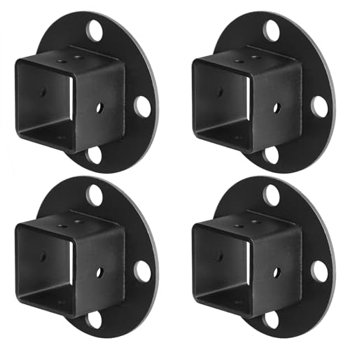 4 Pack 1-1/2" x 1-1/2" Square Post Anchor Base, Fence Flange Bracket - size: 1-1/2 Inch