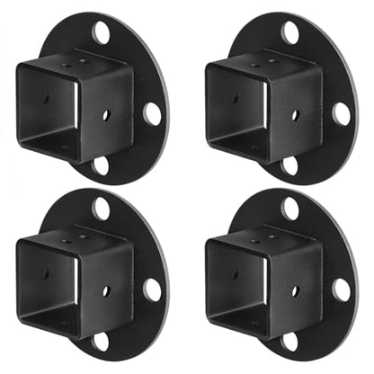 4 Pack 1-1/2" x 1-1/2" Square Post Anchor Base, Fence Flange Bracket - size: 1-1/2 Inch