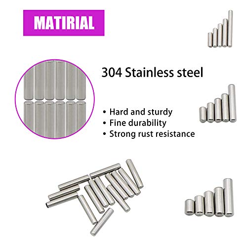 225 Pieces Dowel Pins Stainless Steel Shelf Support Pegs Pin Rod Fasten Elements Assortment Kit - Size Include M2 M3 M4