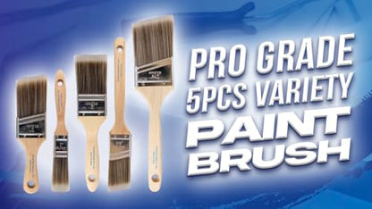 Pro Grade Paint Brushes, Paint Brush Set for Walls, Trim & Stain, 5-Piece