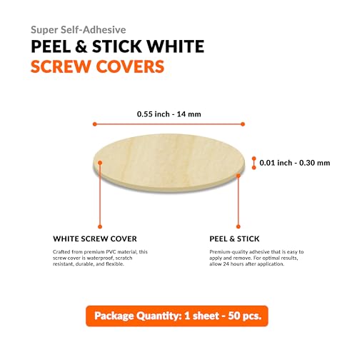 Self-Adhesive Screw Hole Stickers PVC Cover Caps Dustproof for Wooden Furniture Cabinet (50, Maple, 0.55 inch - 14 mm) - color: Maple, size: 0.55 inch - 14 mm