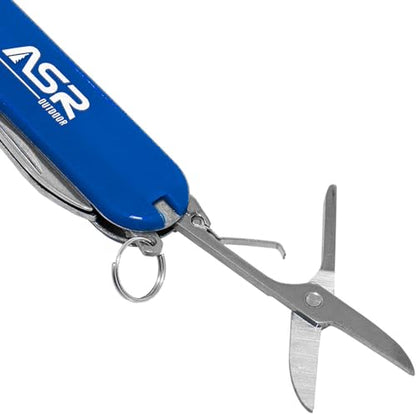 ASR Outdoor Mini EDC Small Pocket Knife Multi Tool - LOGO (Blue) - color: Blue
