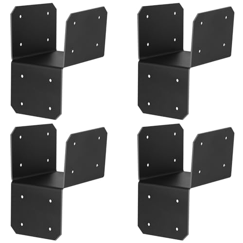 4 Pcs 4x4 Post Caps Tie Bracket for Pergola,Joist Anchor Connector,16 Gauge - size: 4x4