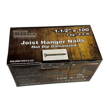 1 1/2" x 10G Joist Hanger Nails | Hot Dip Galvanized Steel | 2.2lb / 1kg per Box