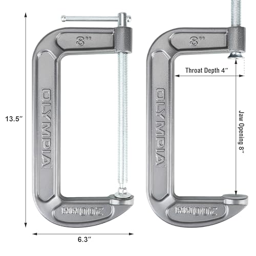 Olympia Tools C-Clamp (8" X 4") 38-148, Black - size: 8-Inch x 4-Inch