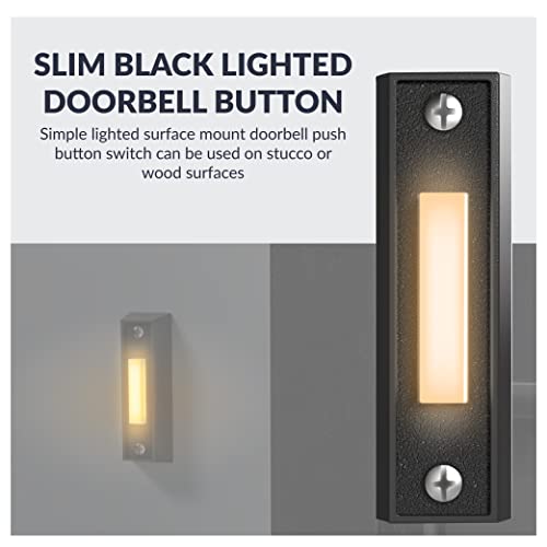 Newhouse Hardware BT4BL Doorbell Button, Black - color: Black, size: Lighted