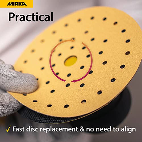 Mirka Gold Multifit 5 Inch 40 Grit Hook and Loop Sanding Discs, 50 Pack - size: Grit 40