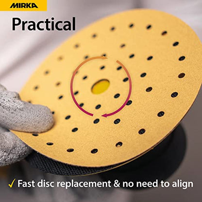 Mirka Gold Multifit 5 Inch 500 Grit Hook and Loop Sanding Discs, 50 Pack - size: Grit 500