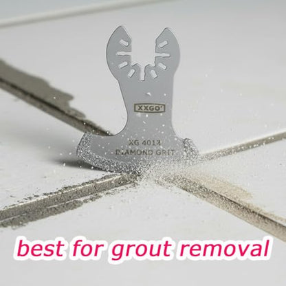 XXGO 4 Pcs Diamond Oscillating Multi Tool Grout Remover Blades XG4001S - size: 4 PCS