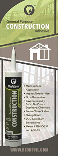 Red Devil 0779 General Purpose Construction Adhesive, 28 oz, 6-Pack, White - size: 6 - Pack, style: 28 oz.