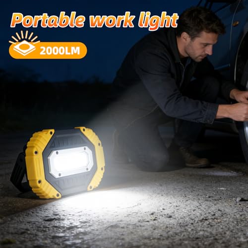YXQUA 30W Rechargeable LED Work Light, 3000LM IP65 Magnetic Base - size: 5.75 inches