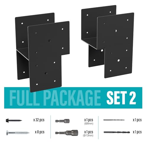 2 Pack 6x6 Heavy Duty End Post Cap Tie Bracket for Gazebo, Deck - size: End 6"x6"(Actual 5.5"x5.5")