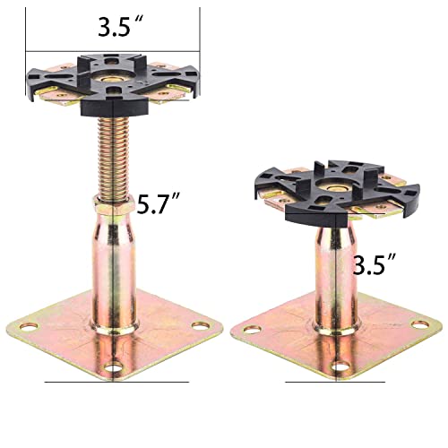 4 Pieces Adjustable Elevated Post Base,Support Beams, Floor Support Beams, Most Home Product Support Systems (ZJ-004)