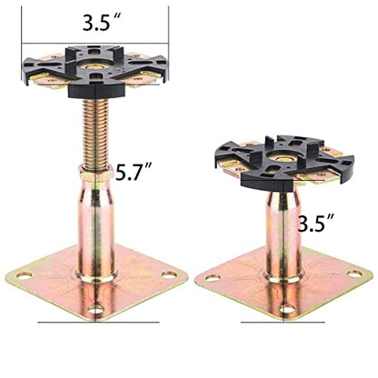 4 Pieces Adjustable Elevated Post Base,Support Beams, Floor Support Beams, Most Home Product Support Systems (ZJ-004)