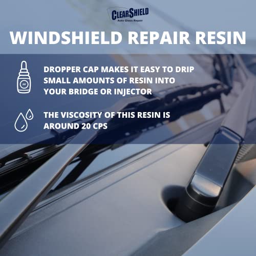 Clearshield Windshield Repair Resin - Auto Glass Repair Resin - Resin for Glass Scratch Repair - 1 Pack 30 ml Thin Resin - size: 1 Pack 30 ml Thin Resin