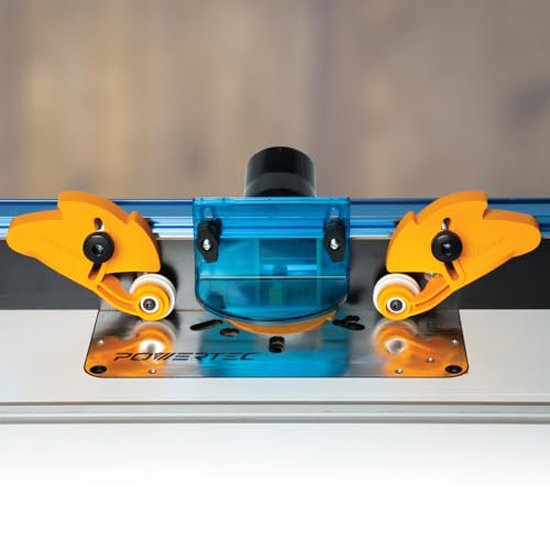 POWERTEC Adjustable Roller Stock Guide, One Way Bearing Stock Feeder Tool - Reduce Kickback & Increase Shop Safety - For Table Saw, Router Tables, Band Saws, Auxiliary Fence w/T-Slot Mount (71935) - style: Roller Stock Guide