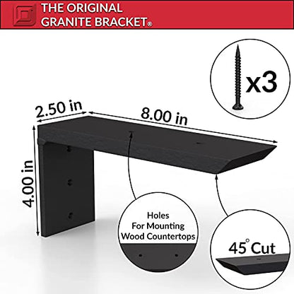 Heavy Duty Wood Shelf Brackets (08 in. x 04 in.)-Decorative Rustic Wall Shelf Supports for Floating Shelves, Bookshelves, and Kitchen Storage – Solid Steel Brackets with Pre-Drilled Mounting Holes - size: 08 x 04 Inches