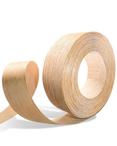 HGKJHF2 inch x 50foot roll pre Coated with hot melt Adhesive Solid Wood Flexible Veneer Edging, Simple Iron Solid Tape for Cabinet Repair and Furniture Repair (No(4)-Red Oak, 2in*50ft) - color: Red Oak, size: 2in*50ft*50ft