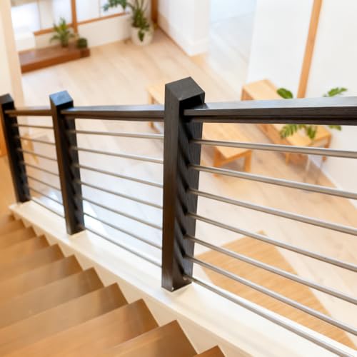 8 Foot x 5/8-inch Round Horizontal Bar Baluster for Stair Remodel- 304 Stainless Steel Hollow Staircase Metal Spindles for Indoor Staircase-5 Pack - size: Stainless Steel-8 Feet-1mm