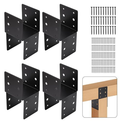 4 Pack 4x4 Post Cap Bracket Heavy Duty Steel