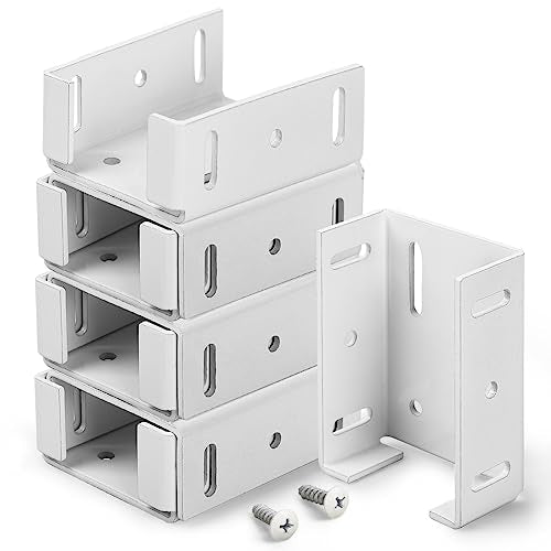 2-3/4" Rails Brackets Kit, White Aluminum Vinyl Fence Post (Set 8)