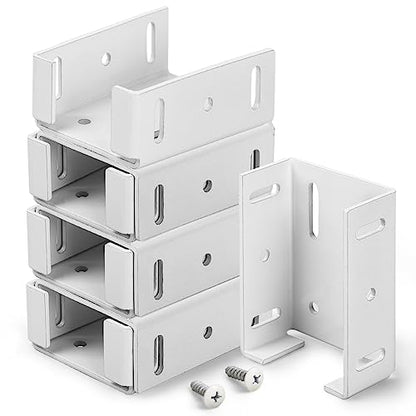 2-3/4" Rails Brackets Kit, White Aluminum Vinyl Fence Post (Set 8)