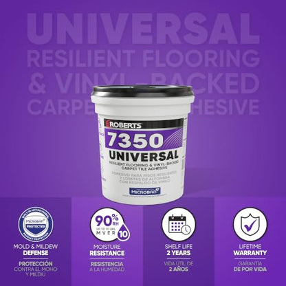 ROBERTS Universal Resilient Flooring & Vinyl-Backed Carpet Tile Adhesive - 1 Gal. (3.78 L)