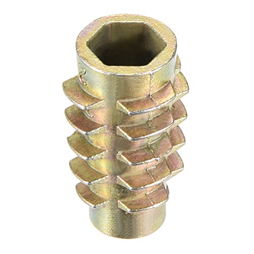 uxcell Furniture Threaded Insert Nuts Zinc Alloy Hex-Flush M6 Internal Threads 20mm Length 30pcs - size: M6x20mm