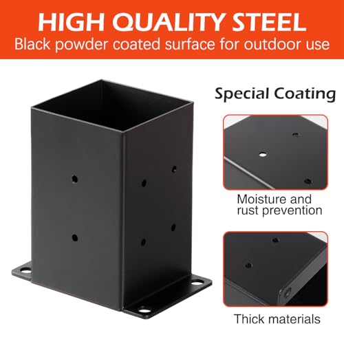 4x4 Post Base Brackets, 4 Pack Post Bracket,