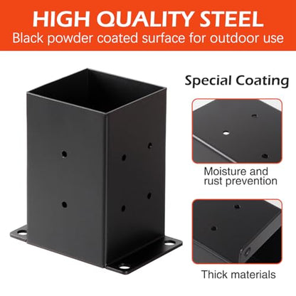 4x4 Post Base Brackets, 4 Pack Post Bracket,