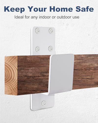 4 Pack Door Barricade Brackets, 2x4, Heavy Duty, White - style: 4 Pack-White