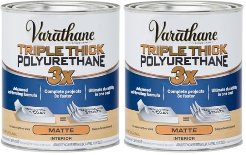 Varathane Triple Thick Polyurethane Matte Wood Finish, Quart (Pack of 2) - size: 1 Quart (Pack of 2), style: Matte