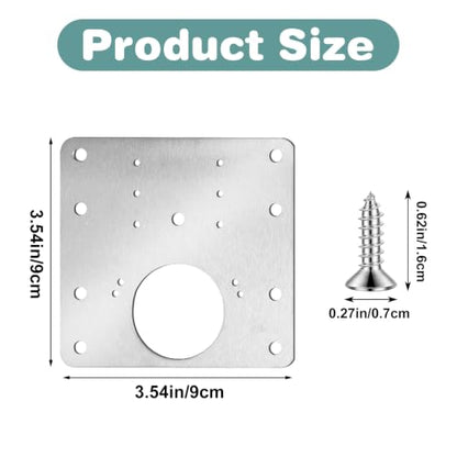 4Pcs Cabinet Door Repair Plate Kit Cabinet Hinge Repair Plate Kit