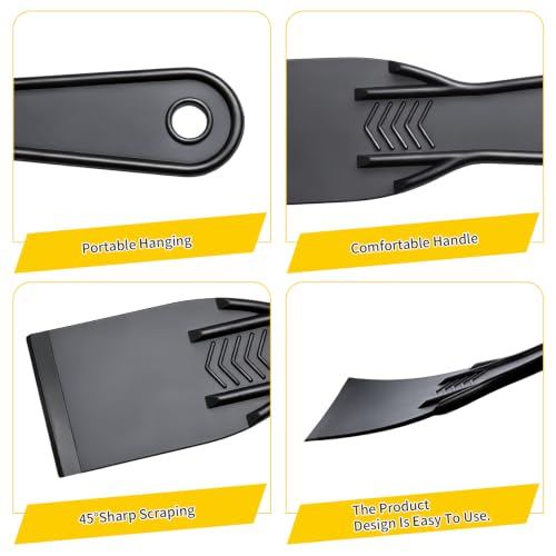 Jiozermi 16 Pack 2 Inch Black Plastic Putty Knife