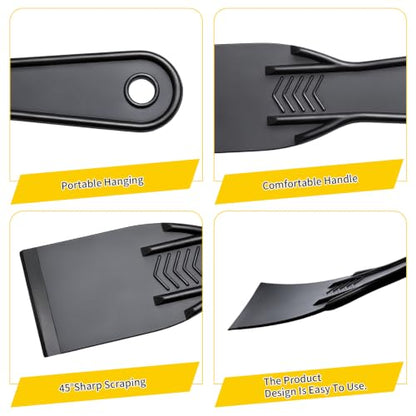 Jiozermi 16 Pack 2 Inch Black Plastic Putty Knife